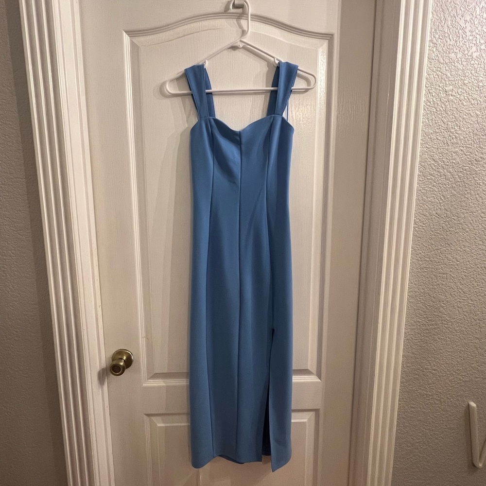 Abercrombie & Fitch Blue Sweetheart Midi Dress